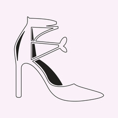 Black high heels icon vector