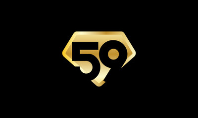 Diamond Gold Number Elegant Fashion Logo