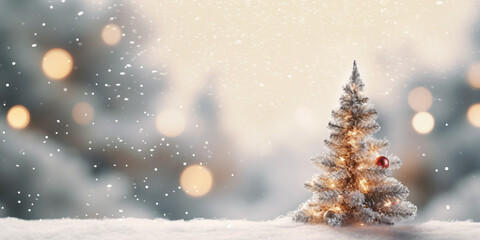 Fototapeta na wymiar christmas tree in snow