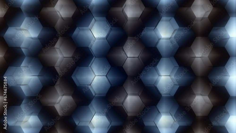 Poster futuristic animated hexagonal background. abstract technology background. technology concept. big da
