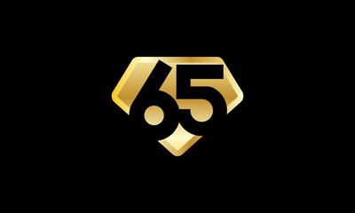 Diamond Gold Number Elegant Fashion Logo