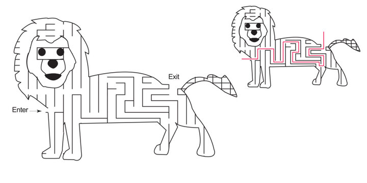 Mazes for kids lion mazes games puzzle