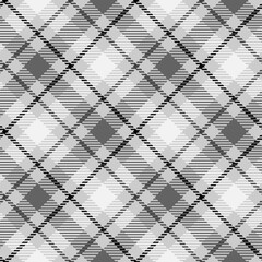 Black and white check plaid seamless vector pattern.