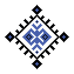 Vector illustration of ukrainian folk ornament. Vyshyvanka. Traditional geometric ornament from Eastern Europe on a white background. For tablecloth, dress, skirt, textile design.Ukrainian embroidery