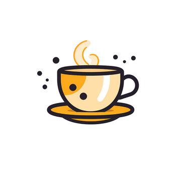 Simplified flat art image of a coffee cup