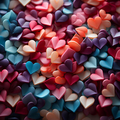 Beautiful colorful hearts background