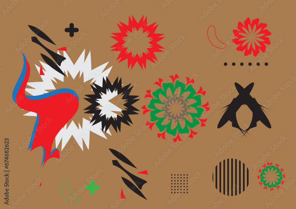 Fototapete Abstract geometric background with colorful elements. Vector illustration. Eps 10.	