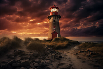 lighthouse on the shore