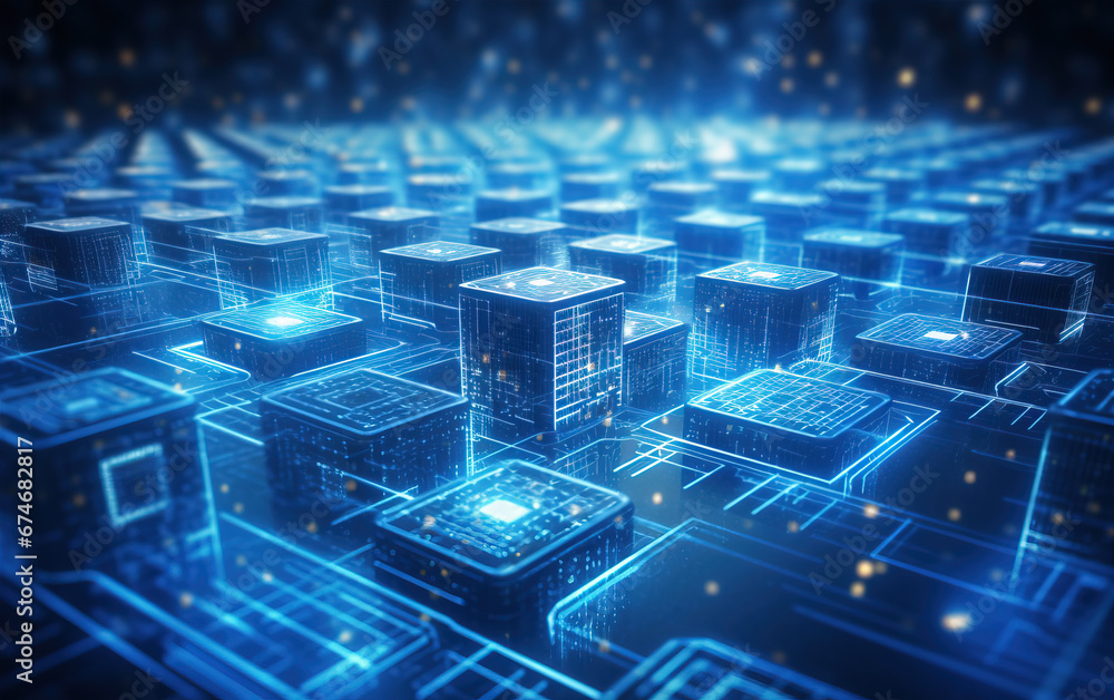Poster computer network concept illustration,created with generative ai tecnology.