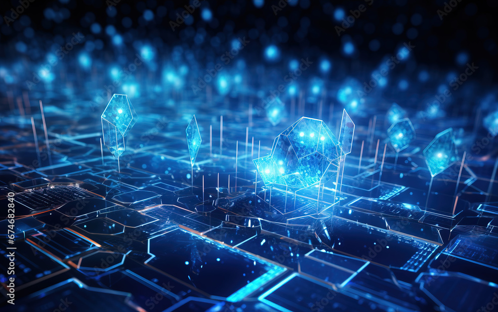 Aufkleber computer network concept illustration,created with generative ai tecnology.