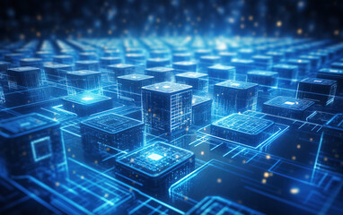 Computer network concept illustration,created with Generative AI tecnology.