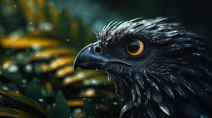 Obraz premium Banner with bird, close up. Generative AI