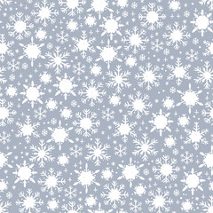 Beautiful hand drawn snowflakes seamless pattern, fragile winter background, great for textiles, banners, wallpaper, wrapping - vector design