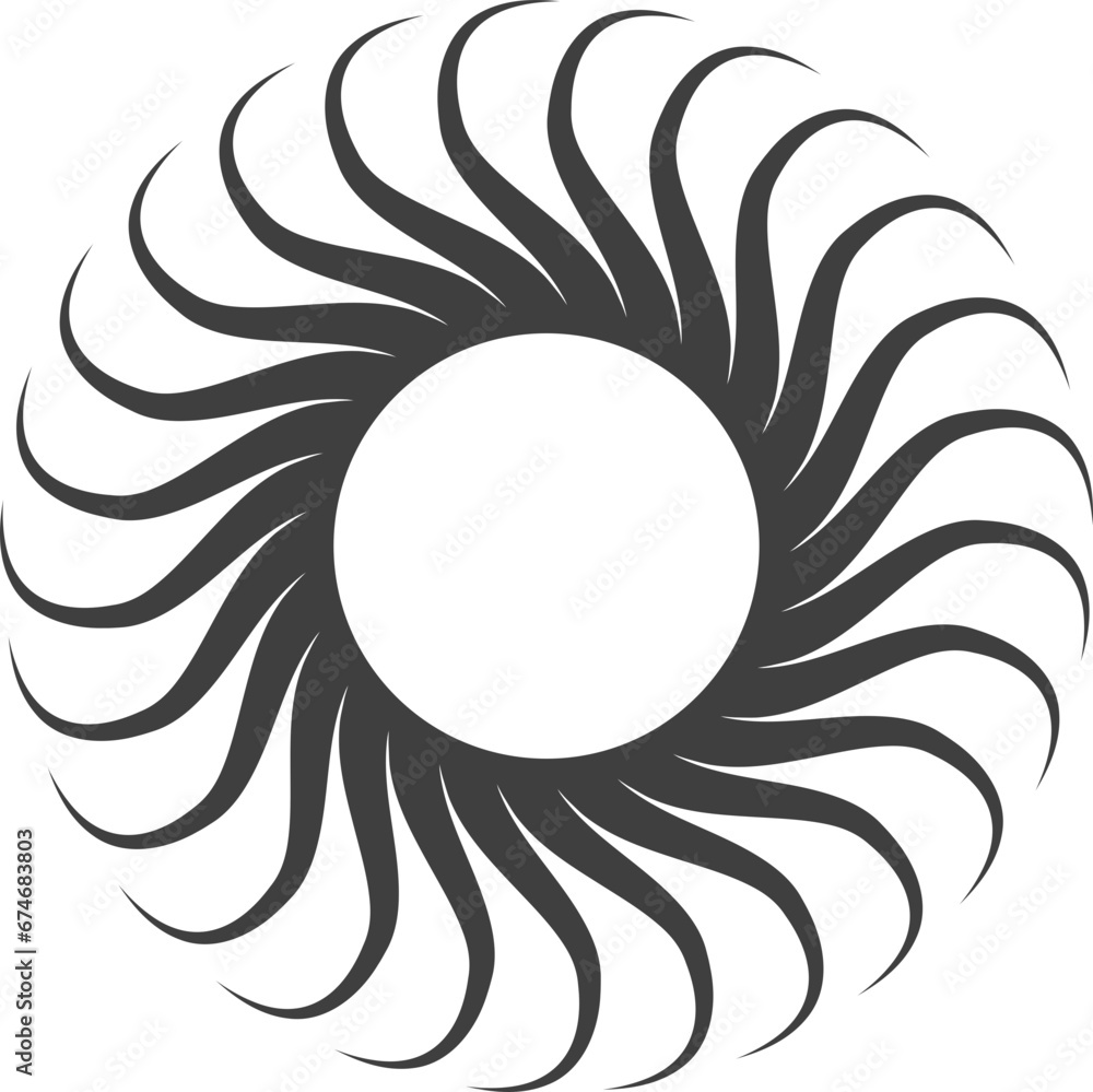 Poster spiral and swirl motion twisting circles design element set.
