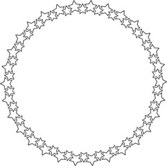 Start decoration frame in vector. Stars abstract round border.