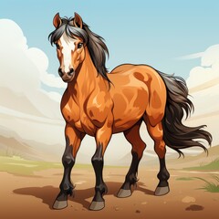 Cute Horse Painting , Cartoon Graphic Design, Background Hd For Designer
