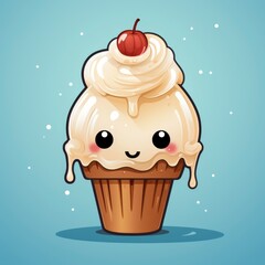 Cute Jellyfish Eating Ice Cream Cone , Cartoon Graphic Design, Background Hd For Designer