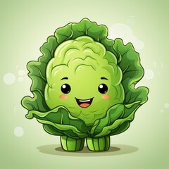 Cute Lettuce Smile , Cartoon Graphic Design, Background Hd For Designer