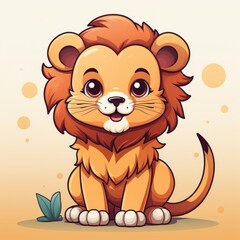 Cute Lion Mascot , Cartoon Graphic Design, Background Hd For Designer