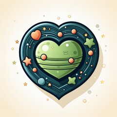 Cute Love Heart Planet , Cartoon Graphic Design, Background Hd For Designer