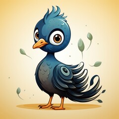 Cute Peacock Bird , Cartoon Graphic Design, Background Hd For Designer