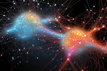 Colorful Brain Synapse Neural Network Illustration