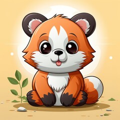 Cute Red Panda Surprised , Cartoon Graphic Design, Background Hd For Designer