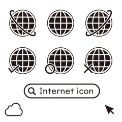 モノクロのインターネットのアイコン2