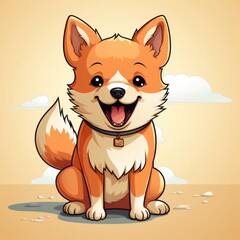 Cute Shiba Inu Dog Standing , Cartoon Graphic Design, Background Hd For Designer