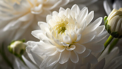 Beautiful flowers blooming in white