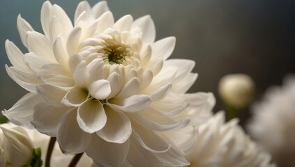Beautiful flowers blooming in white