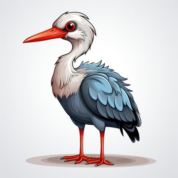 Cute Stork Bird Bring Baby , Cartoon Graphic Design, Background Hd For Designer