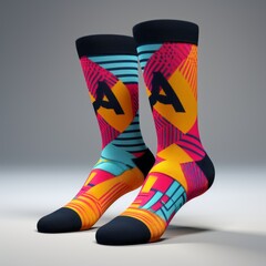 a pair of colorful socks
