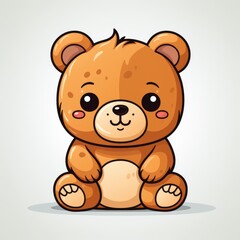 Obraz na płótnie Canvas Cute Teddy Bear Sitting , Cartoon Graphic Design, Background Hd For Designer