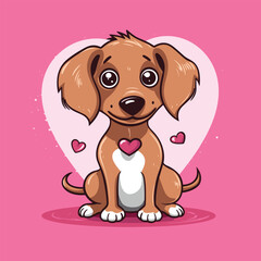 Happy cartoon puppy dog, Portrait of cute little dog vector