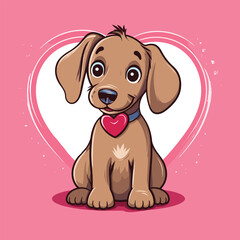 Happy cartoon puppy dog, Portrait of cute little dog vector