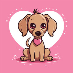 Happy cartoon puppy dog, Portrait of cute little dog vector