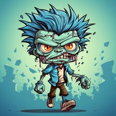 Cute Zombie Walking , Cartoon Graphic Design, Background Hd For Designer