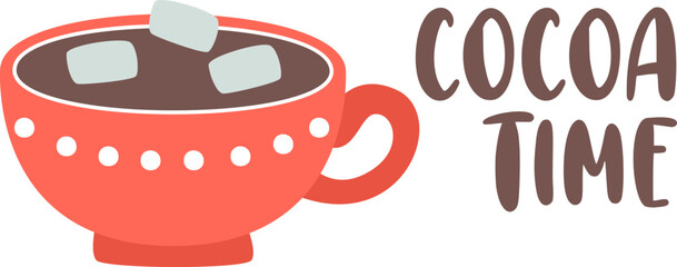 Cocoa Time Lettering Sticker