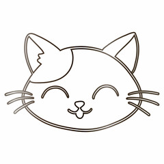 Cat muzzle drawing gradient decoration and design.
