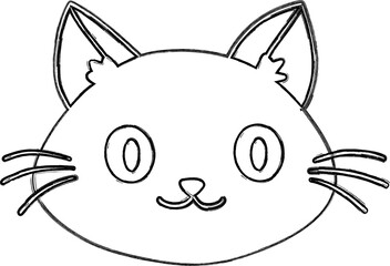 Cat muzzle drawing decoration and design.