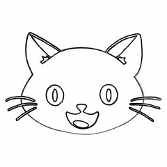 Cat muzzle drawing decoration and design.