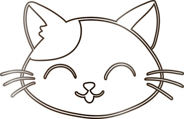 Cat muzzle drawing gradient decoration and design.
