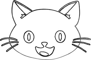 Cat muzzle drawing decoration and design.