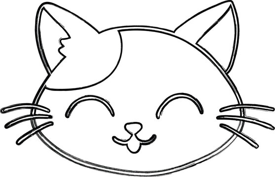 Cat muzzle drawing decoration and design.
