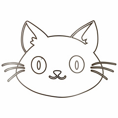 Cat muzzle drawing gradient decoration and design.