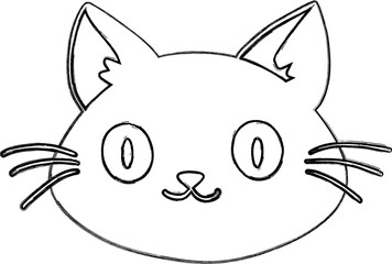 Cat muzzle drawing decoration and design.