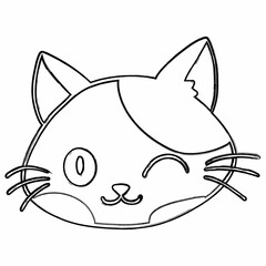 Cat muzzle drawing decoration and design.