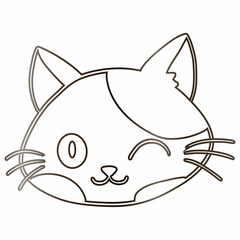 Cat muzzle drawing gradient decoration and design.