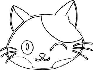 Cat muzzle drawing decoration and design.